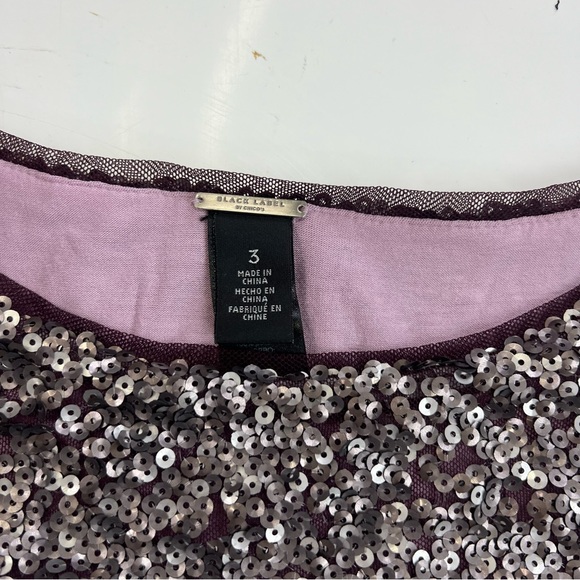 black Label women’s purple sequin top 3 m136-1 - Picture 3 of 4